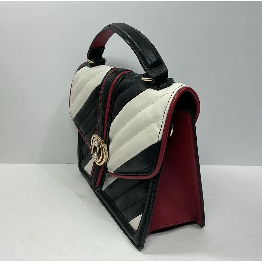 Aldo‎ Womens HandBag Purse Retro Modern Black White Red Pocketbook